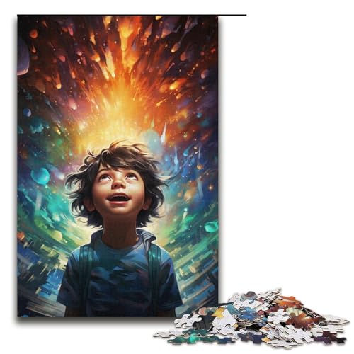 1000-teiliges Puzzle farbenfrohes Fantasie-Puzzle für kleine Jungen für Erwachsene Holzpuzzle anspruchsvolles Spiel 1000 Teile (38 x 26 cm) von ouynngjing