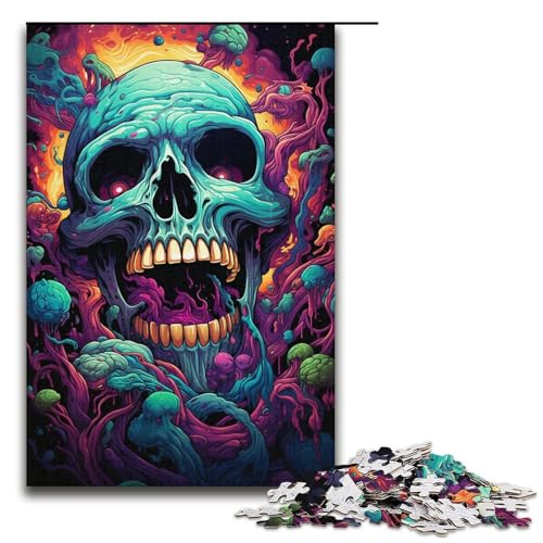 1000-teiliges Puzzle farbenfrohes Fantasy-Dämonen-Puzzle für Erwachsene Holzpuzzle Familienspiel 1000 Teile (38 x 26 cm) von ouynngjing