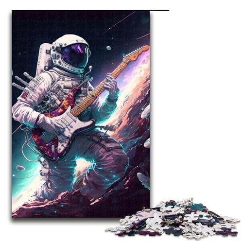 1000-teiliges Puzzle für Erwachsene, Astronaut spielt Gitarre, Puzzle für Kinder, Holzpuzzle, Lernspiel für Erwachsene, 1000 Teile von ouynngjing