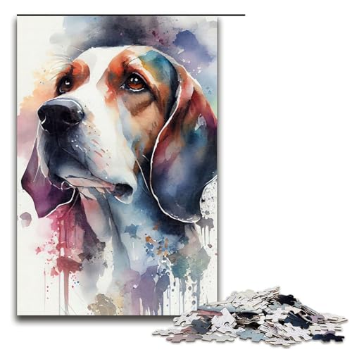 1000-teiliges Puzzle für Erwachsene, Beagle-Aquarell-Puzzle, praktisches Spiel, 1000 Teile von ouynngjing