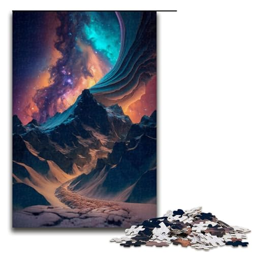1000-teiliges Puzzle für Erwachsene, Berge und Milchstraße, anspruchsvolles Spiel, EIN Kunstwerk, geeignet für Teenager ab 14 Jahren, 1000 Teile von ouynngjing