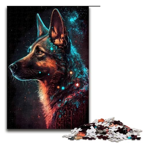 1000-teiliges Puzzle für Erwachsene, Deutscher Schäferhund, Puzzle für Lernspiele, Herausforderung, Spielzeug, Kunstwerk, Geschenk, 1000 PCS 1000-teiliges Puzzle für Erwachsene, Deutscher Schäferhund, Puzzle für Lernspiele, Herausforderung, Spielzeug, Kunstwerk, Geschenk, 1000 PCS von ouynngjing