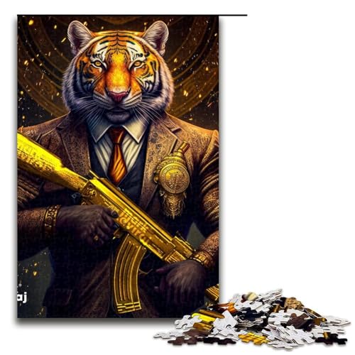 1000-teiliges Puzzle für Erwachsene, Golden Beast Jigsaw Puzzle – anspruchsvolles Spiel, EIN Kunstwerk, geeignet für Jugendliche ab 14 Jahren, 1000 Teile von ouynngjing