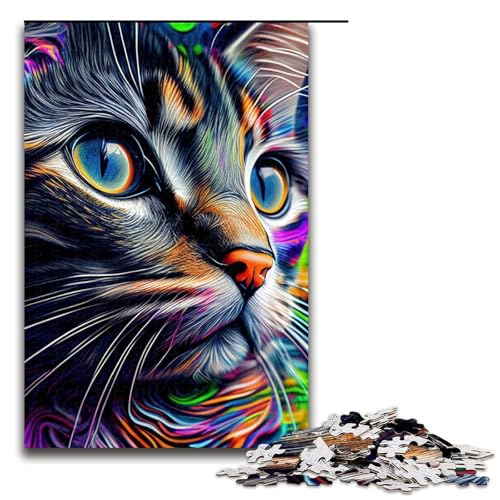 1000-teiliges Puzzle für Erwachsene, Katze, Pop-Art, Tiergesicht, 20 Puzzles für Erwachsene, Holzpuzzle, anspruchsvolles Spiel, 1000 Teile 1000-teiliges Puzzle für Erwachsene, Katze, Pop-Art, Tiergesicht, 20 Puzzles für Erwachsene, Holzpuzzle, anspruchsvolles Spiel, 1000 Teile von ouynngjing