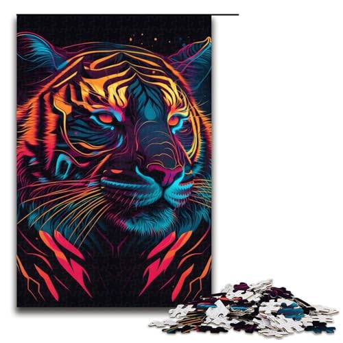 1000-teiliges Puzzle für Erwachsene, Neon-Tiger-Puzzle, praktisches Spiel, 1000 Teile 1000-teiliges Puzzle für Erwachsene, Neon-Tiger-Puzzle, praktisches Spiel, 1000 Teile von ouynngjing