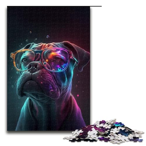 1000-teiliges Puzzle für Erwachsene, Neonbrille, Hunde-Puzzle, praktisches Spiel, 1000 Teile 1000-teiliges Puzzle für Erwachsene, Neonbrille, Hunde-Puzzle, praktisches Spiel, 1000 Teile von ouynngjing