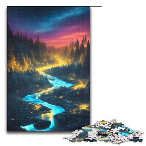 1000-teiliges Puzzle für Erwachsene, Neonwald, Puzzle für Erwachsene, Holzpuzzle, anspruchsvolles Spiel, 1000 Teile von ouynngjing