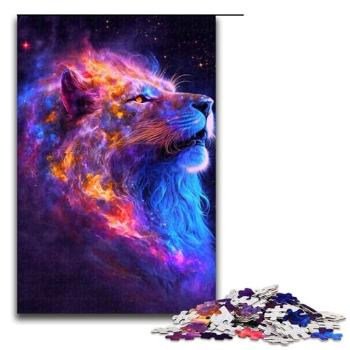 1000-teiliges Puzzle für Erwachsene, Tier-Löwe-Galaxie-Puzzle für Kinder, Holzpuzzle, Lernspiel für Erwachsene, 1000 Teile von ouynngjing