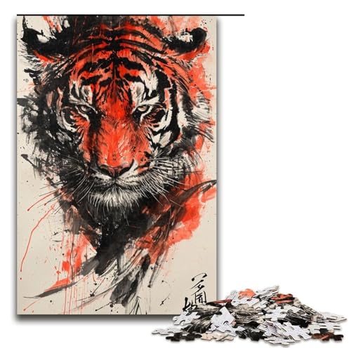 1000-teiliges Puzzle für Erwachsene, Tiger-Puzzle für Erwachsene, Holzpuzzle, anspruchsvolles Spiel, 1000 Teile von ouynngjing