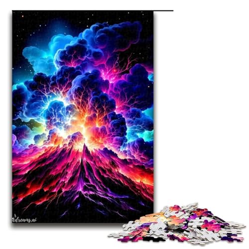 1000-teiliges Puzzle für Erwachsene, Vulkanwolkensturm, Puzzle für Lernspiele, Herausforderung, Spielzeug, Kunstwerk, Geschenk, 1000 PCS von ouynngjing
