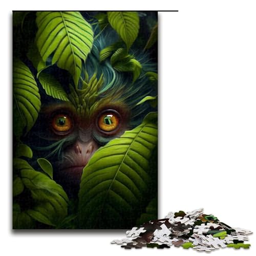 1000-teiliges Puzzle für Erwachsene, grüner Wald, Tieraffe, Holzpuzzle für Erwachsene und Kinder, Stressabbau-Tool, 1000 PCS 1000-teiliges Puzzle für Erwachsene, grüner Wald, Tieraffe, Holzpuzzle für Erwachsene und Kinder, Stressabbau-Tool, 1000 PCS von ouynngjing