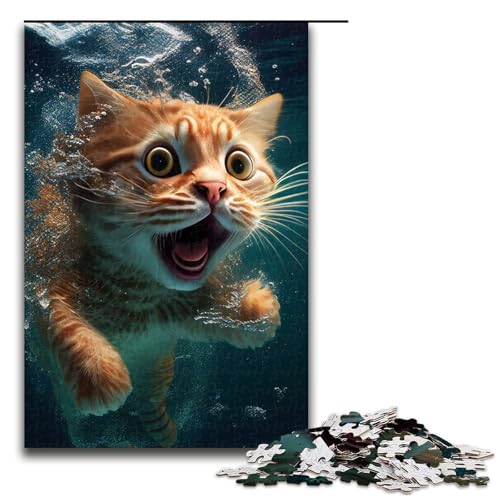 1000-teiliges Puzzle für Erwachsene, lustige Katze, Unterwasser-Schock-Puzzle für Lernspiele, Herausforderung, Spielzeug, Kunstwerk, Geschenk, 1000 PCS 1000-teiliges Puzzle für Erwachsene, lustige Katze, Unterwasser-Schock-Puzzle für Lernspiele, Herausforderung, Spielzeug, Kunstwerk, Geschenk, 1000 PCS von ouynngjing