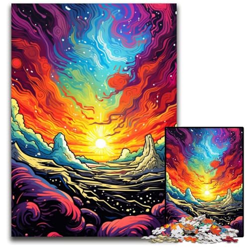1000-teiliges Puzzle für Erwachsene „Die farbenfrohe Psychedelia des Columbia-Eisfelds“ Holzpuzzle anspruchsvolles DIY-Denkspiel perfektes Familienspiel oder dekoratives Geschenk 1000 Teile (75x50cm) von ouynngjing