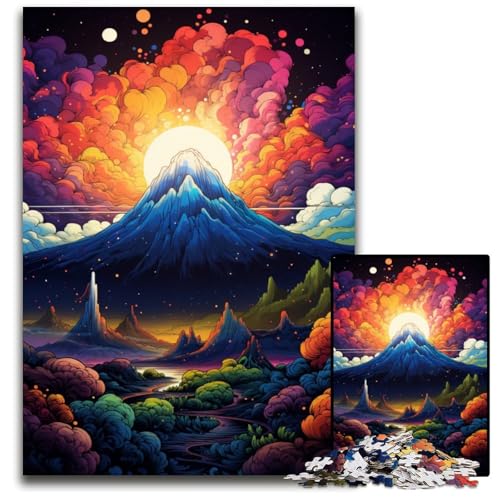 1000-teiliges Puzzle für Erwachsene „Die farbenfrohe Psychedelia von Bic Island“ Holzpuzzle anspruchsvolles DIY-Denkspiel perfektes Familienspiel oder dekoratives Geschenk 1000 Teile (75x50cm) von ouynngjing