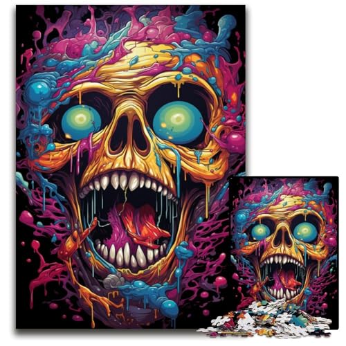 1000-teiliges Puzzle für Erwachsene „Die farbenfrohe Psychedelia von Dr. Monster“ Holzpuzzle anspruchsvolles DIY-Denkspiel perfektes Familienspiel oder dekoratives Geschenk 1000 Teile (75x50cm) von ouynngjing