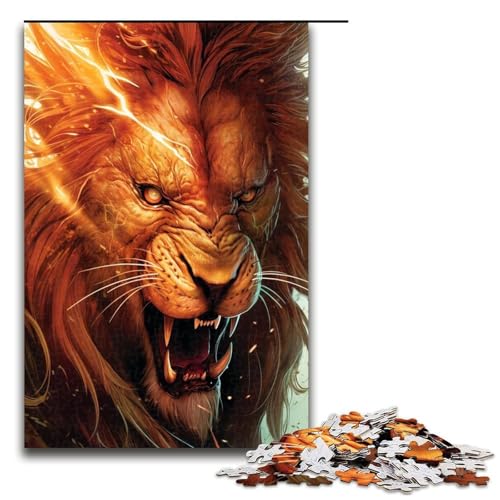 1000 teiliges Puzzle für Erwachsene „Stormy Lions“ Puzzle für Erwachsene Holzpuzzle anspruchsvolles Spiel 1000 Teile (75 x 50 cm) von ouynngjing