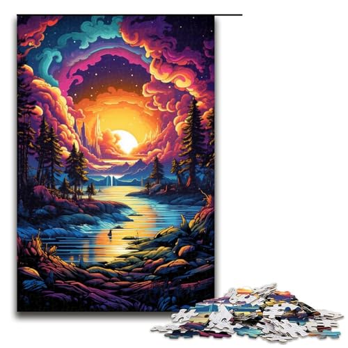 1000-teiliges Puzzle für Erwachsene Aland_Islands_buntes Holzpuzzle Lernspiel für Erwachsene Herausforderungsspielzeug 1000 Teile (75 x 50 cm) von ouynngjing