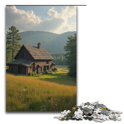 1000-teiliges Puzzle für Erwachsene Bauernhaus in der Ferne Puzzle für Erwachsene Holzpuzzle anspruchsvolles Spiel 1000 Teile (38 x 26 cm) von ouynngjing