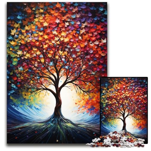 1000-teiliges Puzzle für Erwachsene Baum der Weisheit buntes Papierpuzzle anspruchsvolles DIY-Denkspiel perfektes Familienspiel oder dekoratives Geschenk 1000 Teile (38x26cm) von ouynngjing