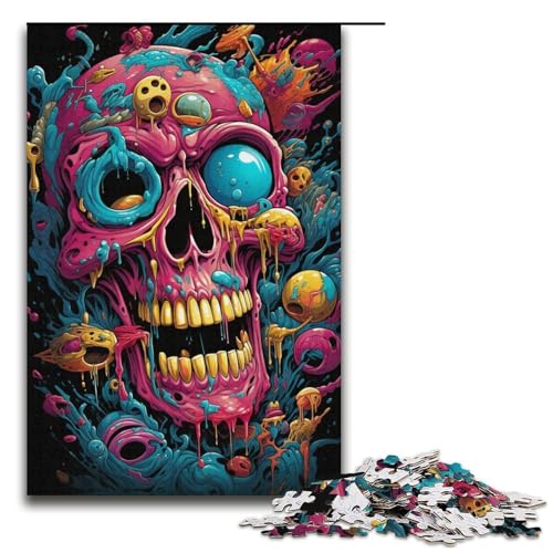 1000-teiliges Puzzle für Erwachsene Bizarre Bunte Monster Holzpuzzle Lernspiel für Erwachsene Herausforderungsspielzeug 1000 Teile (38 x 26 cm) von ouynngjing