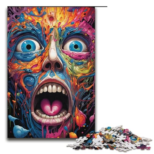 1000-teiliges Puzzle für Erwachsene Bizarre Bunte Monster-Puzzles Geburtstagsgeschenke für Teenager ab 14 Jahren 1000 Teile (38 x 26 cm) von ouynngjing