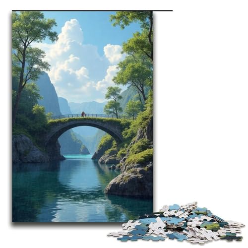 1000-teiliges Puzzle für Erwachsene Brücke über den Fluss Puzzle-Geschenke Geburtstagsgeschenke für Teenager ab 14 Jahren 1000 Teile (75 x 50 cm) von ouynngjing
