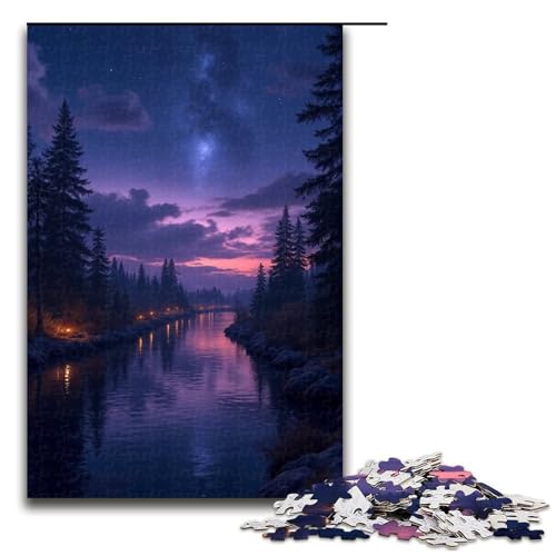 1000-teiliges Puzzle für Erwachsene Dämmerungs-Morgen-Puzzle praktisches Spiel 1000 Teile (75 x 50 cm) von ouynngjing