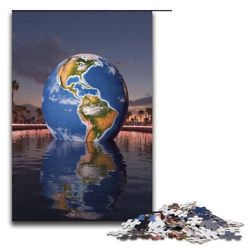 1000-teiliges Puzzle für Erwachsene Erdpuzzle für Erwachsene Holzpuzzle anspruchsvolles Spiel 1000 Teile (38 x 26 cm) von ouynngjing