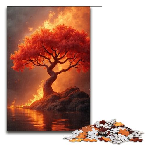1000-teiliges Puzzle für Erwachsene Feuerdrachenbaum-Spiel Puzzles ganze Familie 1000 Teile (75 x 50 cm) von ouynngjing