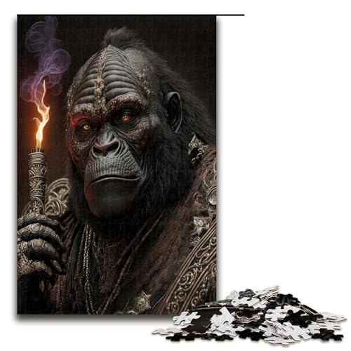 1000 teiliges Puzzle für Erwachsene Gorilla Schamane Holzpuzzle Lernspiel für Erwachsene Herausforderungsspielzeug 1000 Teile (75 x 50 cm) von ouynngjing