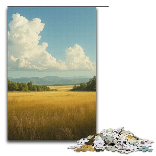 1000-teiliges Puzzle für Erwachsene Grasland mit Morgentau Puzzle praktisches Spiel 1000 Teile (38 x 26 cm) von ouynngjing