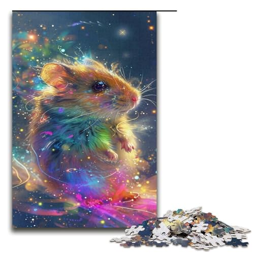 1000 teiliges Puzzle für Erwachsene Hamster Tierpuzzle für Erwachsene Holzpuzzle anspruchsvolles Spiel 1000 Teile (38 x 26 cm) von ouynngjing