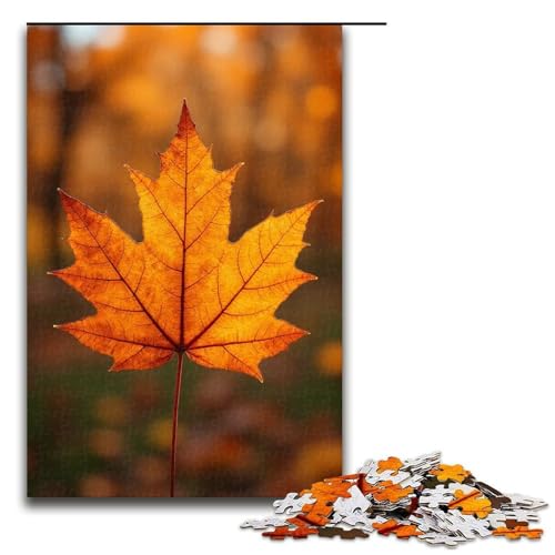 1000-teiliges Puzzle für Erwachsene Herbstblätter Fallen Puzzle praktisches Spiel 1000 Teile (75 x 50 cm) von ouynngjing