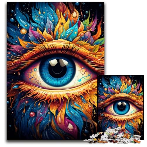 1000-teiliges Puzzle für Erwachsene Malen Farbaugen schwierige Puzzles für Erwachsene für das interaktive Familienspiel 1000 Teile (38x26cm) von ouynngjing