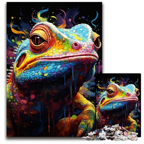 1000-teiliges Puzzle für Erwachsene Malen Farbchamäleon Puzzle für Erwachsene DIY-Kunstwerk 1000 Teile (75x50cm) von ouynngjing