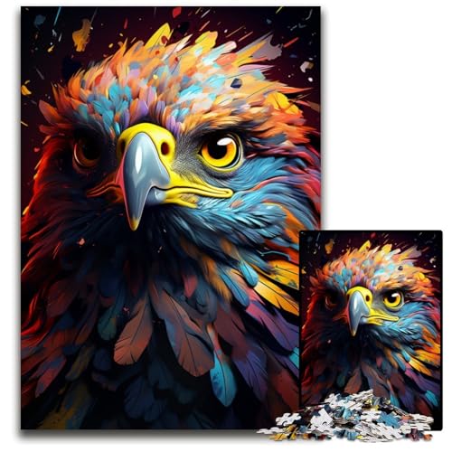 1000-teiliges Puzzle für Erwachsene Malen Farbe Adler Puzzle anspruchsvolles Denkspiel entspannendes Spielzeug für Teenager 1000 Teile (75x50cm) von ouynngjing