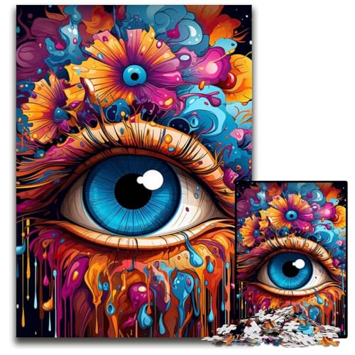 1000-teiliges Puzzle für Erwachsene Malen Farbe Augen Puzzle anspruchsvolles Denkspiel entspannendes Spielzeug für Teenager 1000 Teile (38x26cm) von ouynngjing