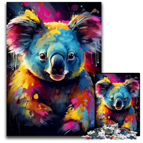 1000-teiliges Puzzle für Erwachsene Malen Farbe Koala-Puzzle anspruchsvolles Denkspiel entspannendes Spielzeug für Teenager 1000 Teile (75x50cm) von ouynngjing