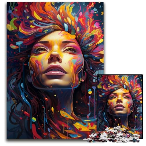 1000-teiliges Puzzle für Erwachsene Malen Farbe Mädchen Holzpuzzle für Erwachsene Denksportaufgabe interaktives Familienspiel geeignet für alle Altersgruppen 1000 Teile (75x50cm) von ouynngjing