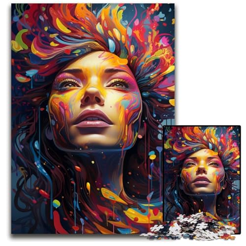 1000-teiliges Puzzle für Erwachsene Malen Farbe Mädchen Puzzle für Erwachsene DIY-Kunstwerk 1000 Teile (38x26cm) von ouynngjing