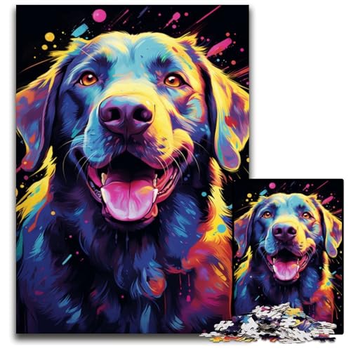 1000-teiliges Puzzle für Erwachsene Malen Farbe Sternenhimmel Hund Holzpuzzle für Erwachsene Denksportaufgabe für Teenager und Familieninteraktion 1000 Teile (75x50cm) von ouynngjing