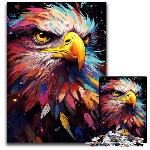 1000-teiliges Puzzle für Erwachsene Malen bunter Adler Kunstdruckpapier Puzzles für Erwachsene Denkspiel für Teenager und Familieninteraktion 1000 Teile (38x26cm) von ouynngjing