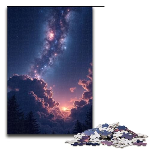 1000-teiliges Puzzle für Erwachsene Milchstraßen-Erguss Puzzle für Erwachsene Holzpuzzle anspruchsvolles Spiel 1000 Teile (75 x 50 cm) von ouynngjing