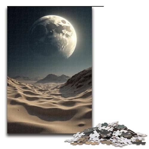 1000-teiliges Puzzle für Erwachsene Monddrache Sand Holzpuzzle Lernspiel für Erwachsene Herausforderungsspielzeug 1000 Teile (75 x 50 cm) von ouynngjing