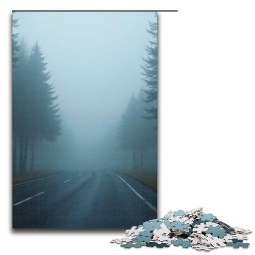 1000-teiliges Puzzle für Erwachsene Nebeldampf-Puzzle für Erwachsene Holzpuzzle anspruchsvolles Spiel 1000 Teile (75 x 50 cm) von ouynngjing