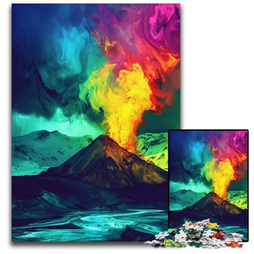 1000-teiliges Puzzle für Erwachsene Olympus farbenfrohes psychedelisches Puzzle anspruchsvolles Denkspiel entspannendes Spielzeug für Teenager 1000 Teile (38x26cm) von ouynngjing