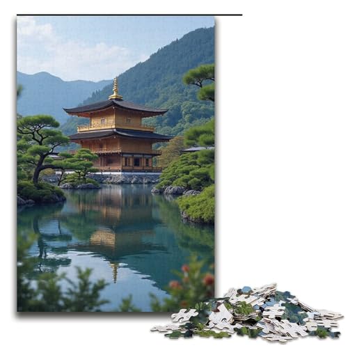 1000-teiliges Puzzle für Erwachsene Pavillon Holzpuzzle Lernspiel für Erwachsene Herausforderungsspielzeug 1000 Teile (38 x 26 cm) von ouynngjing