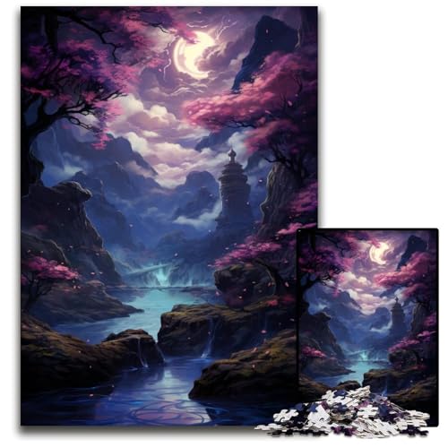 1000-teiliges Puzzle für Erwachsene Pink Forest anspruchsvolle Puzzles anspruchsvolle Denksportaufgabe für Teenager Familienspaß interaktives Spiel 1000 Teile (38x26cm) von ouynngjing
