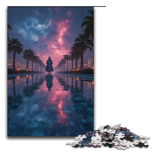 1000-teiliges Puzzle für Erwachsene Reflexionskarte Puzzle für Erwachsene Holzpuzzle anspruchsvolles Spiel 1000 Teile (38 x 26 cm) von ouynngjing
