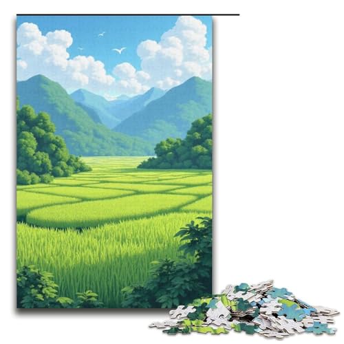 1000-teiliges Puzzle für Erwachsene Reisfelder-Spiel Puzzles ganze Familie 1000 Teile (38 x 26 cm) von ouynngjing